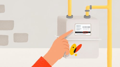 Detalle de un contador de gas natural