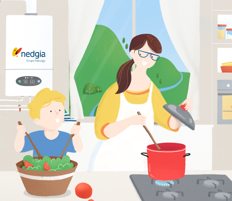 Cocina con gas natural para una mejor eficiencia