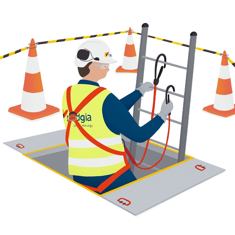 Operario trabajando en instalación de gas