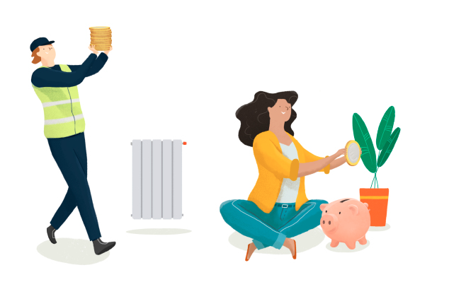 Gráfico del consumo medio de gas natural en hogares