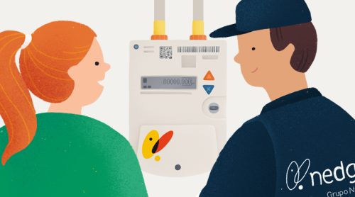 Vista de un contador de gas natural en funcionamiento